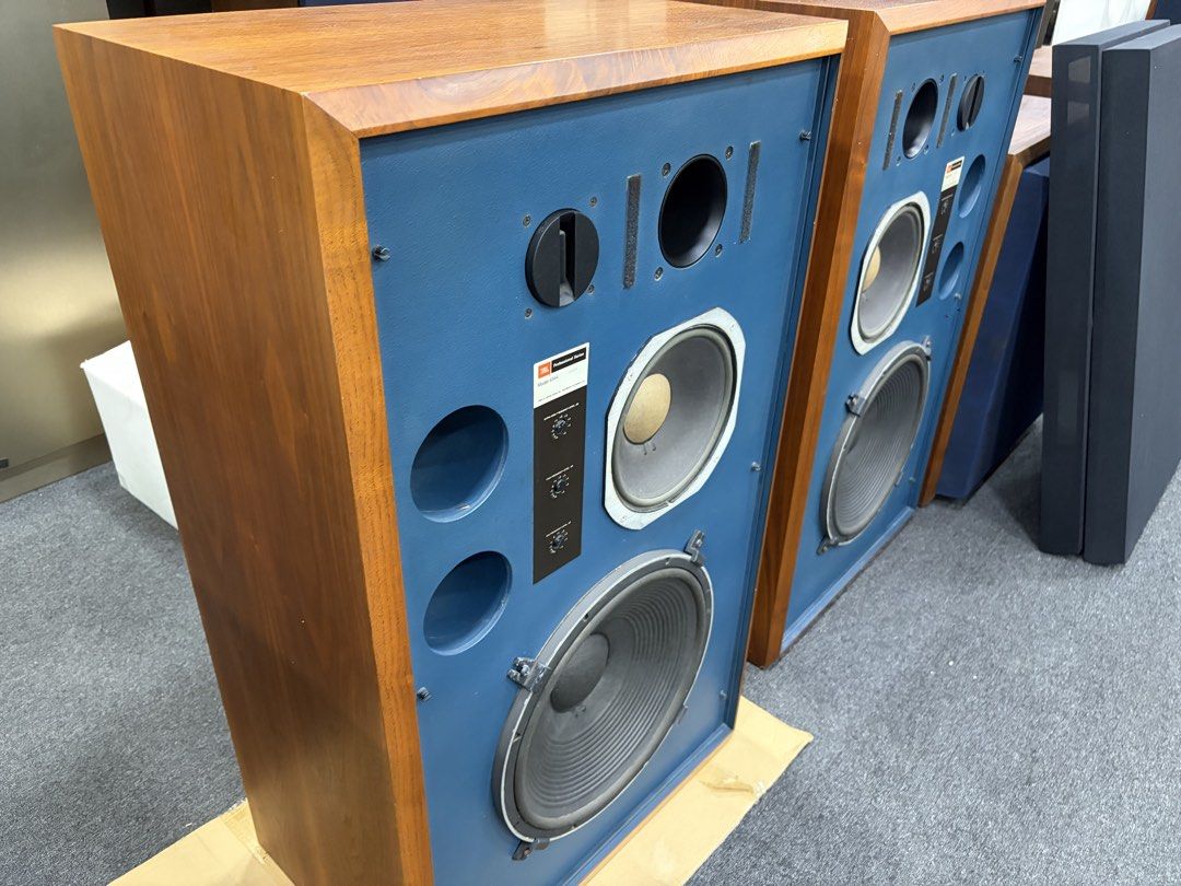 JBL Professional Series Model 4344 Studio Monitors (Category: Soundbars, Speakers & Amplifiers) located in Singapore. Submitted by madrix (Listing ID 1440963140, Image 5). Description: - Selling a pair of JBL Professional Series Model 4344 studio monitors. - Large format speakers with iconic blue baffle and wood veneer finish. - Features adjustable frequency level controls. - Perfect for serious audio enthusiasts and studio use. - Sold as a match
