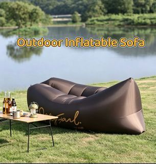 Outdoor Inflatable Air Sofa,  Portable Waterproof Blow Up Lazy Couch for Beach, Park & Backyard