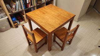 Children's solid wood table and chairs set