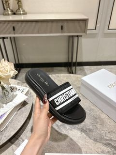 Christian Dior Black Slides Sandals