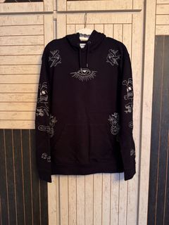 Topman Black Tattoo Graphic Hoodie Size S