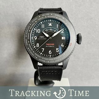 IWC 2024 Big Pilot Timezoner Ceratanium "Top Gun" 46mm Worldtimer Automatic Rubber Nylon Strap IW395505 (September 2024)