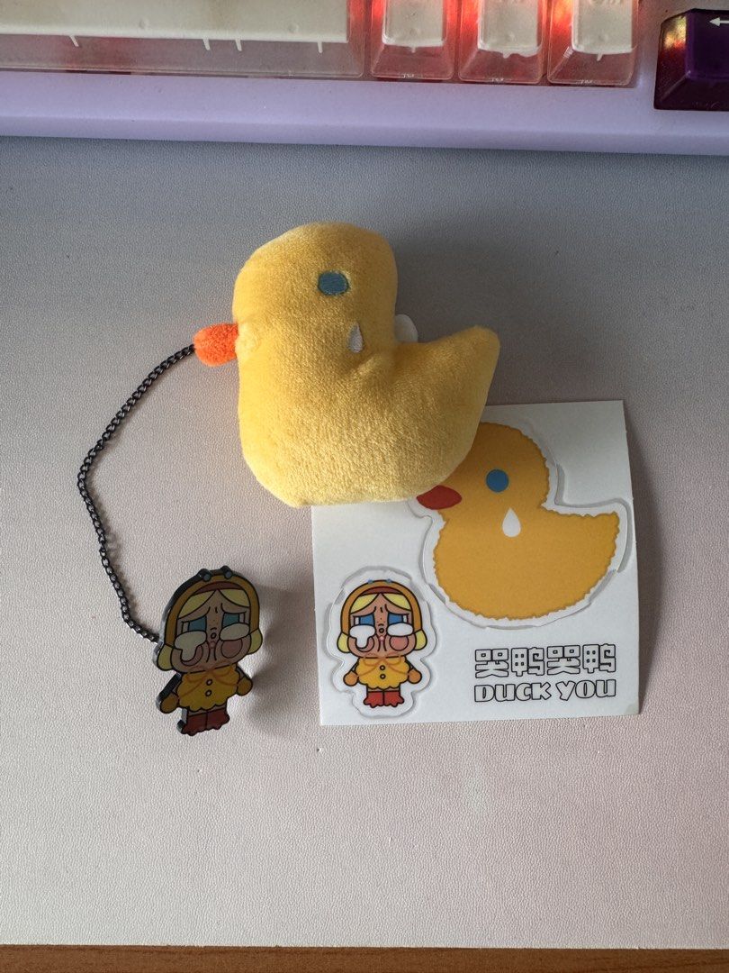 Pop Mart Crybaby Keychain Set (Category: Designer & Blind Box Toys) located in Singapore. Submitted by xyjess (Listing ID 1436496007, Image 4). Description: Selling all 3 together. As want to clear stock due to house moving. Free normal mail. - Pop Mart Crybaby keychain set - Each keychain comes with a matching sticker - Add a touch of cuteness to your bags!.