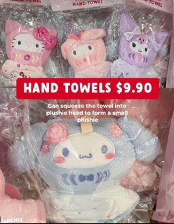 7 eleven 7-11 Sanrio Hand Towel plushie, hello kitty/my melody/cinnamoroll/kuromi 7-11 exclusive
