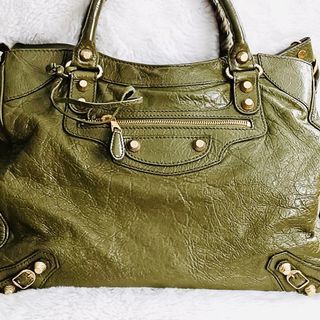 Authentic Balenciaga City Velo Bag in Olive Green