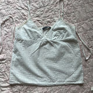 Brandy Melville White Eyelet Top