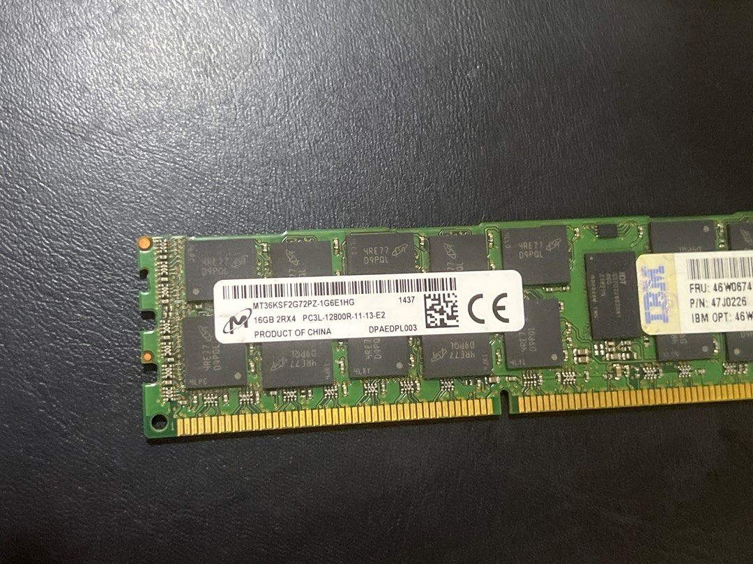IBM 32gb DDR3 ECC RAM (Category: Computer Parts) located in Singapore. Submitted by iamordinary (Listing ID 1436994363, Image 2). Description: -IBM 32gb (16x2) ddr3 ecc ram -tested and working -for servers only -price is for each stick.