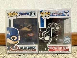 Funko Pop Captain America Endgame  #573 & Black Panther Civil War #1145