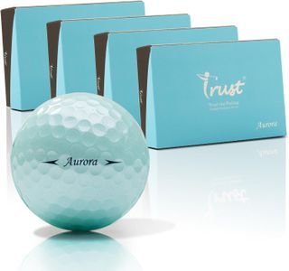 Trust Golf Ball Aurora Series, Soft, Distance, Straight Flight, and Easy to Spot, Crystal Urethane Covered, 3-Piece (Icy Blue/Orange/Yellow/Pink, 12/48 Balls) - [Aurora Blue] []