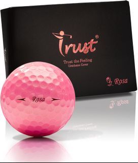 Trust Golf Ball Aurora Series, Soft, Distance, Straight Flight, and Easy to Spot, Crystal Urethane Covered, 3-Piece (Icy Blue/Orange/Yellow/Pink, 12/48 Balls) - [USA-Rosa Pink-1dozen] []