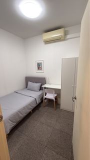 Single Bed, Desk, Wardrobe, Aircon - Ready Bedroom Set