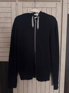 Topman Black Zip-Up Hoodie Hoody