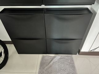 Black 4-Tier Shoe Cabinet Storage Organizer