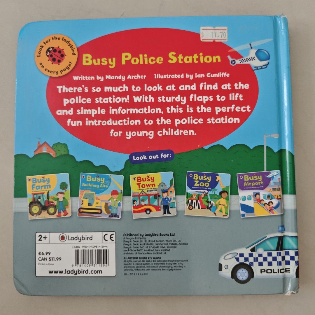 Busy Police Station Lift-the-Flap Book (Category: Children's Books) located in Singapore. Submitted by quickforest_717 (Listing ID 1443987829, Image 2). Description: - Fun lift-the-flap book for young children. - Explores a busy police station. - Features sturdy, durable flaps. - Perfect introduction to police stations. - Engaging pages with lots to discover and learn. - From the popular Ladybird 'Busy' series..