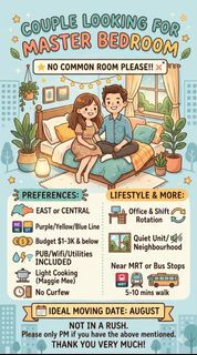 Couple Seeking to rent a Master Bedroom - East/Central, August Move-in