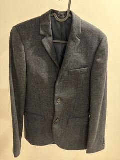 TOPMAN Grey Wool Blend Blazer Jacket UK 34
