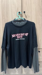 Emo style black long sleeve top