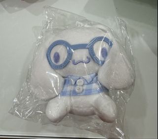 south korea limited edition - cute Sanrio cinnamoroll soft toy with spectacles and checkered shirt