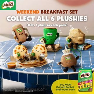 [with milo] Milo breakfast set weekend plushie with eco bag