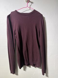 Maroon Long Sleeve Crew Neck Sweater