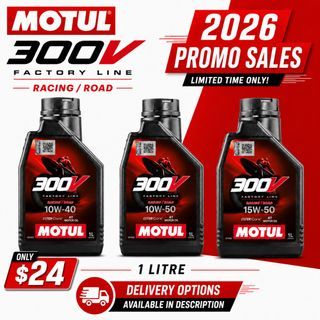 🇸🇬 MOTUL 300V FL ROAD RACING 10W40 10W50 15W50 1L Ester Core Motorcycle Engine Oil Genuine QR Verified