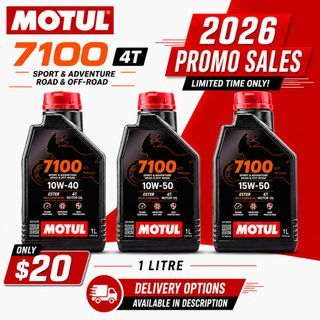 🇸🇬 MOTUL 7100 4T Motorcycle Engine Oil 10W40 10W50 15W50 1L Genuine 