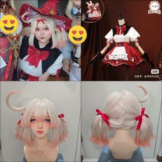 AVAILABLE INSTOCK Genshin Impact Klee Witch Cos Cosplay Costume Set with Styled Wig and Hat
