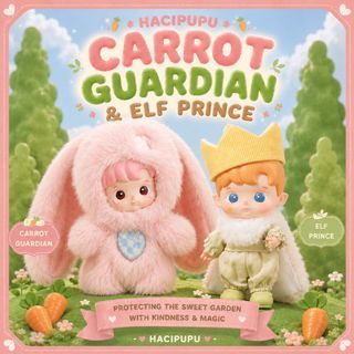 (Set) Hacipupu Enchanted Realm Tales Series Mini Action Figures - Elf Prince + Carrot Guardian