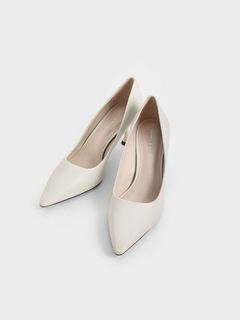 charles and keith emmy pointed stiletto pumps in white