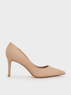 charles and keith emmy pointed stiletto pumps in nude