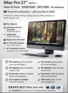 Apple iMac Pro 27" (2017) - Xeon 8-Core, 32GB RAM, 8GB GPU