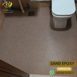 Sand epoxy flooring / epoxy flooring / natural stone / anti slip floor / seamless surface / smooth surface / elder friendly/ registered company / UEN payment