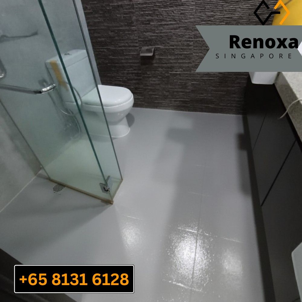 Epoxy Paint/ Bathroom wall epoxy paint/ Bathroom floor epoxy paint/ Shower area epoxy paint/ Kitchen wall epoxy paint/ kitchen counter top epoxy paint/ Shiny/ Waterproof/ Durable/ Toilet and kitchen renovation (Category: Toilet Renovation) located in Singapore. Submitted by renoxa.sg (Listing ID 1442703054, Image 1). Description: Hello! Sir/Ma'am.. Welcome to Renoxa Sg 😊 At Renoxa Sg, we turn everyday spaces into stylish, functional, and lasting