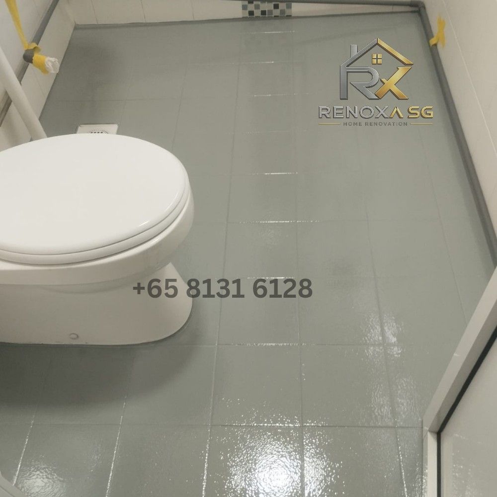 Epoxy Paint/ Bathroom wall epoxy paint/ Bathroom floor epoxy paint/ Shower area epoxy paint/ Kitchen wall epoxy paint/ kitchen counter top epoxy paint/ Shiny/ Waterproof/ Durable/ Toilet and kitchen renovation (Category: Toilet Renovation) located in Singapore. Submitted by renoxa.sg (Listing ID 1442703054, Image 6). Description: Hello! Sir/Ma'am.. Welcome to Renoxa Sg 😊 At Renoxa Sg, we turn everyday spaces into stylish, functional, and lasting