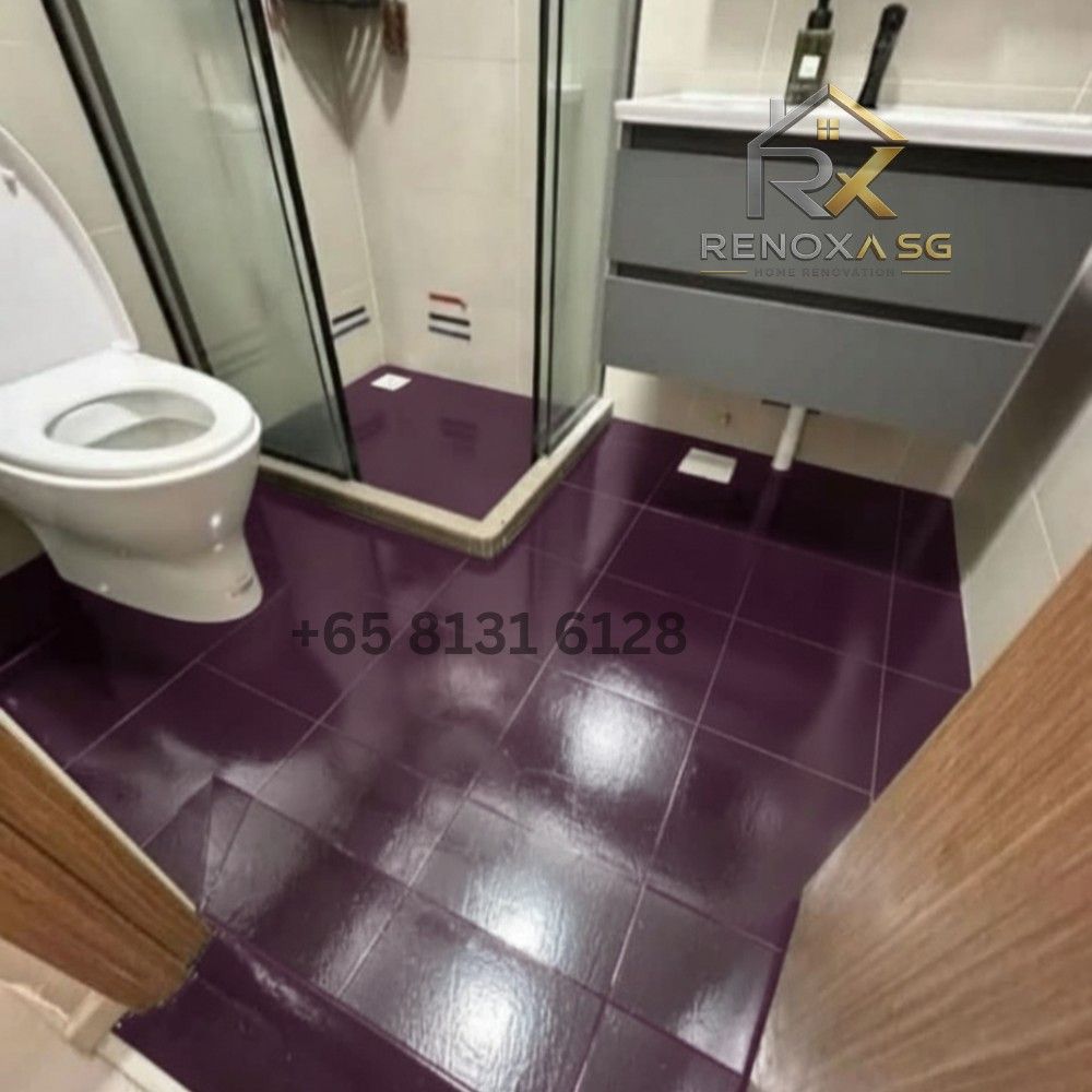 Epoxy Paint/ Bathroom wall epoxy paint/ Bathroom floor epoxy paint/ Shower area epoxy paint/ Kitchen wall epoxy paint/ kitchen counter top epoxy paint/ Shiny/ Waterproof/ Durable/ Toilet and kitchen renovation (Category: Toilet Renovation) located in Singapore. Submitted by renoxa.sg (Listing ID 1442703054, Image 3). Description: Hello! Sir/Ma'am.. Welcome to Renoxa Sg 😊 At Renoxa Sg, we turn everyday spaces into stylish, functional, and lasting