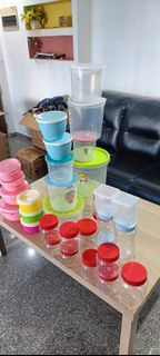 Assorted Plastic Food Storage Containers with Lids