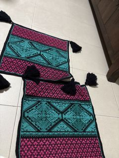 Set of 2 Embroidered Cushion Covers with Tassels