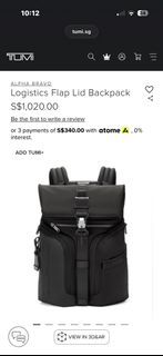 Tumi Alpha Bravo Logistics Flap Lid Backpack Black