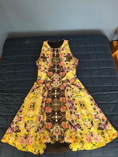 Yellow Floral Sleeveless Dress