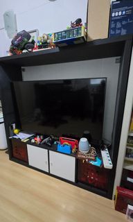 IKEA KALLAX Black Shelving unit / TV Console with Storage - Modern Design (58 x 58 x 16 inches)