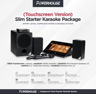POWERHOUSE Slim Starter Karaoke Package Touchscreen Jukebox