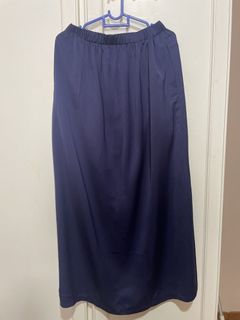 Navy Blue Maxi Skirt with Pockets