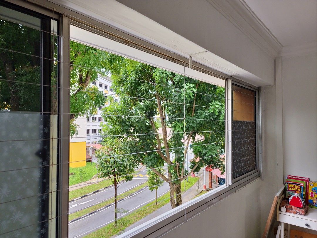Window Grilles(Invisible grilles) (Category: Home Improvement Tools & Accessories) located in Singapore. Submitted by imranahamm71703 (Listing ID 1446461279, Image 4). Description: Invisible grills provide a modern, safe, and stylish solution for protecting balconies, windows, and service yards without blocking your view. Made from high-tensile stainless steel cables with a protective nylon coating, they offer excellent strength, durability, and 