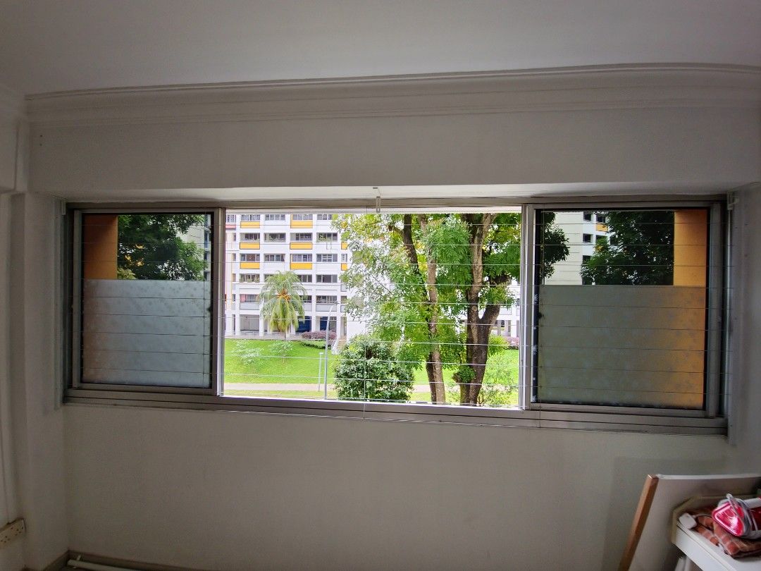 Window Grilles(Invisible grilles) (Category: Home Improvement Tools & Accessories) located in Singapore. Submitted by imranahamm71703 (Listing ID 1446461279, Image 3). Description: Invisible grills provide a modern, safe, and stylish solution for protecting balconies, windows, and service yards without blocking your view. Made from high-tensile stainless steel cables with a protective nylon coating, they offer excellent strength, durability, and 