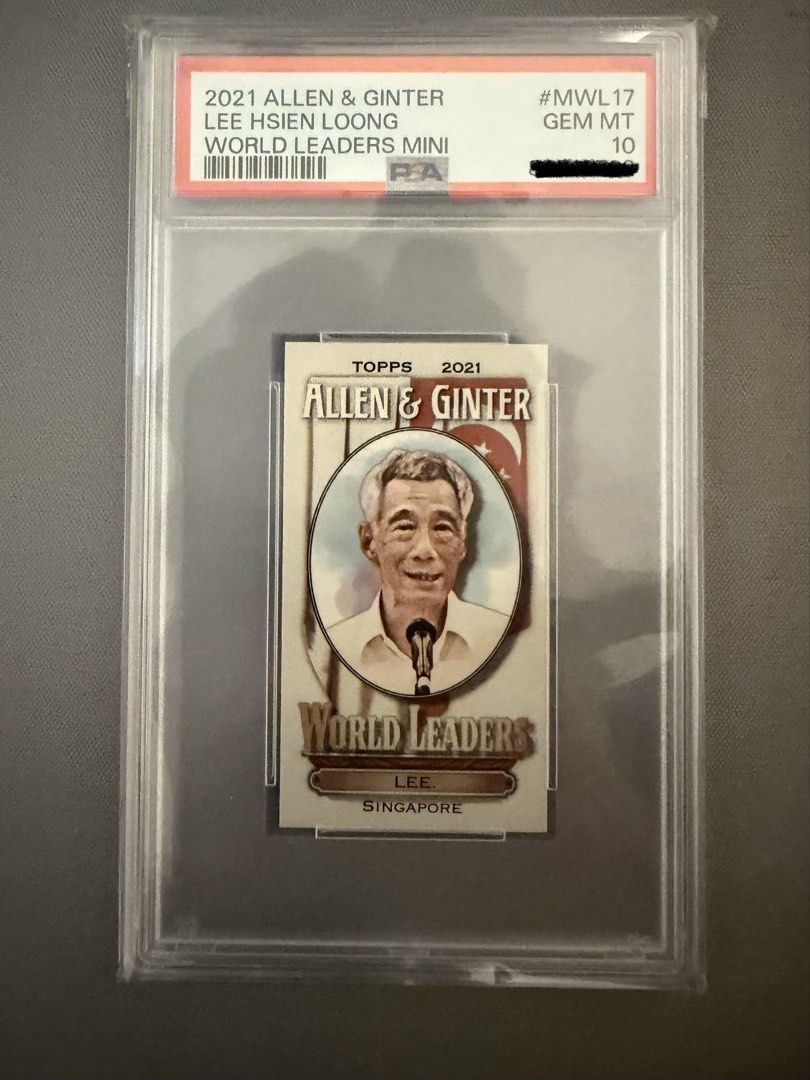 PSA 10 - 2021 Topps Allen & Ginter Lee Hsien Loong (Category: Vintage Collectibles) located in Singapore. Submitted by shawn3010 (Listing ID 1441594472, Image 1). Description: PSA 10 2021 Topps Allen & Ginter World Leaders Mini Card - Lee Hsien Loong Low pop! .