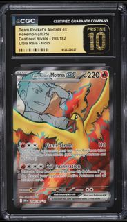 2025 Pokemon SV Destined Rivals Full Art Team Rocket's Moltres ex #208 CGC 10 PRISTINE