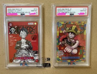 One Piece Monkey D. Luffy Cards (One Piece Day 25 and One Piece Magazine) PSA 10