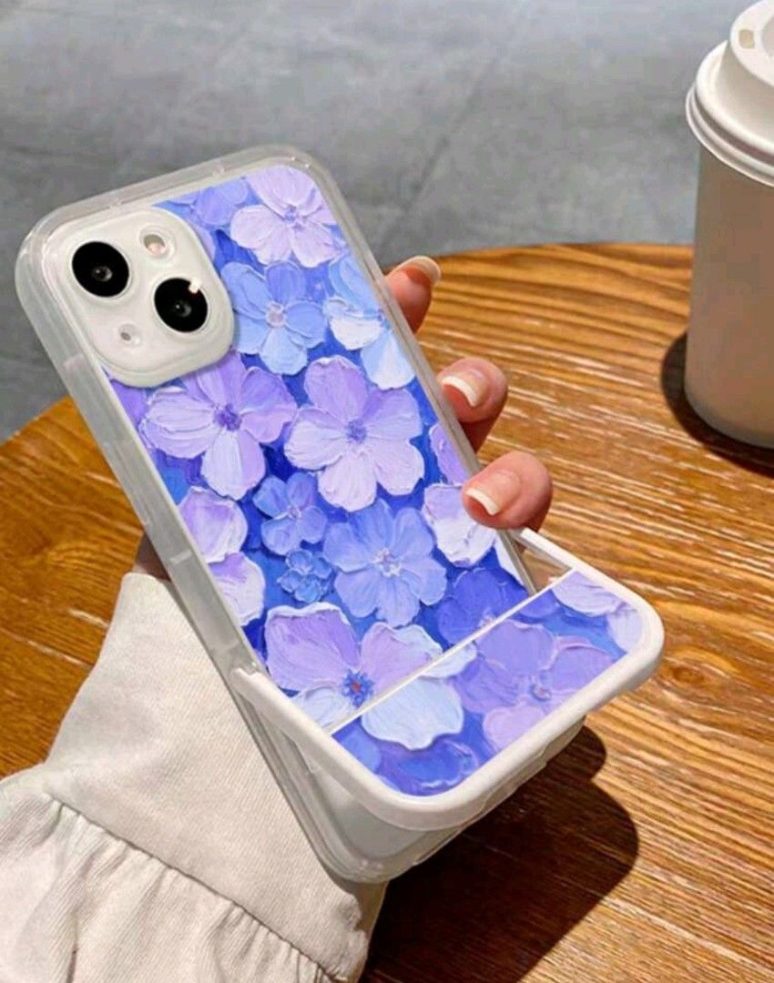 Purple Floral Print Phone Case Protective Cover Compatible With Iphone 16/16 Plus/16 Pro/16 Pro Max/15/15 Plus/15 Pro/15 Pro Max/14 Pro Max/14 Pro/14 Plus/14/13 Pro Max/13 Pro/13/13 Mini/SE3/7/8/SE2/12 Pro Max (Category: Cases & Sleeves) located in Singapore. Submitted by energic88 (Listing ID 1442184654, Image 6). Description: Purple Floral Oil Painting Print Phone Case, Aesthetic Foldable Kickstand Shockproof Protective Cover Compatible With Ip