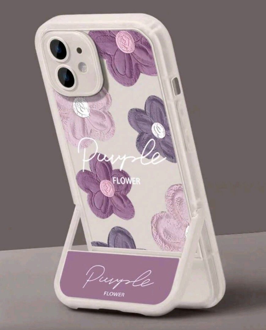 Purple Floral Print Phone Case Protective Cover Compatible With Iphone 16/16 Plus/16 Pro/16 Pro Max/15/15 Plus/15 Pro/15 Pro Max/14 Pro Max/14 Pro/14 Plus/14/13 Pro Max/13 Pro/13/13 Mini/SE3/7/8/SE2/12 Pro Max (Category: Cases & Sleeves) located in Singapore. Submitted by energic88 (Listing ID 1442184654, Image 1). Description: Purple Floral Oil Painting Print Phone Case, Aesthetic Foldable Kickstand Shockproof Protective Cover Compatible With Ip