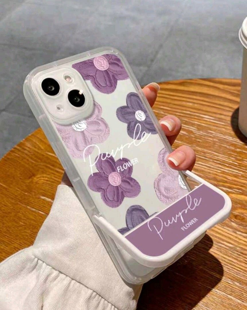 Purple Floral Print Phone Case Protective Cover Compatible With Iphone 16/16 Plus/16 Pro/16 Pro Max/15/15 Plus/15 Pro/15 Pro Max/14 Pro Max/14 Pro/14 Plus/14/13 Pro Max/13 Pro/13/13 Mini/SE3/7/8/SE2/12 Pro Max (Category: Cases & Sleeves) located in Singapore. Submitted by energic88 (Listing ID 1442184654, Image 2). Description: Purple Floral Oil Painting Print Phone Case, Aesthetic Foldable Kickstand Shockproof Protective Cover Compatible With Ip